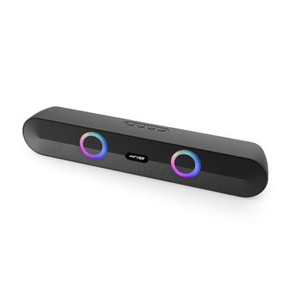 iNFiRe Newly Launched FireBar 16 Pro I 16W Bluetooth Soundbar, Sleek Design with Multicolour RGB Lights, Soundbar for Phone/TV/Laptop/Tablets, BT 5.4/FM Radio/Aux/TF Card/USB Playback (Black)